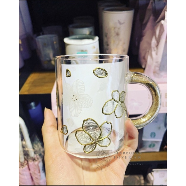 |CHÍNH HÃNG| LY STARBUCKS THUỶ TINH SAKURA