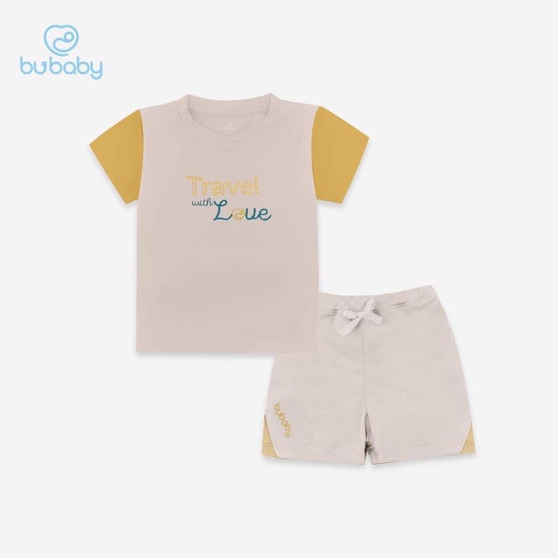 BU Baby - Bộ cổ tròn ngắn tay Kyomi Travel cho bé trai bé gái