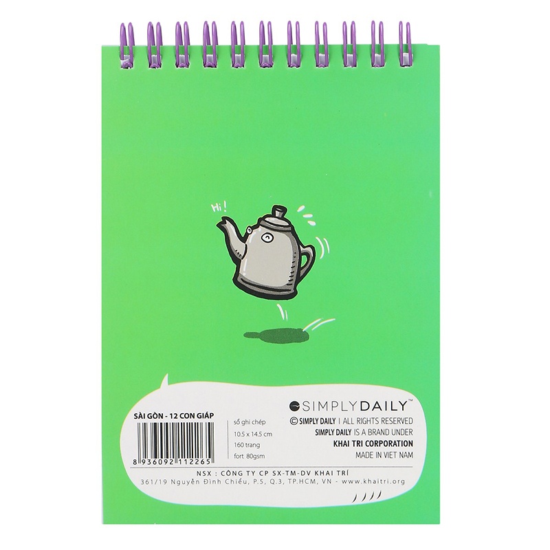 Sổ Lò Xo Kẻ Ngang 160 Trang Simply Daily Sài Gòn 12 Con Giáp - Khai Trí Stationery - Tuổi Sửu