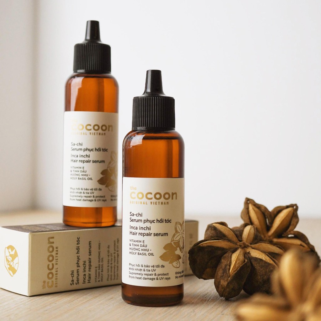 Serum/ Xịt Dưỡng Tóc Sa chi Phục Hồi Tóc Cocoon Inca Inchi Hair Repair 70ml (serum)/ 140ml (xịt) - Khongcoson