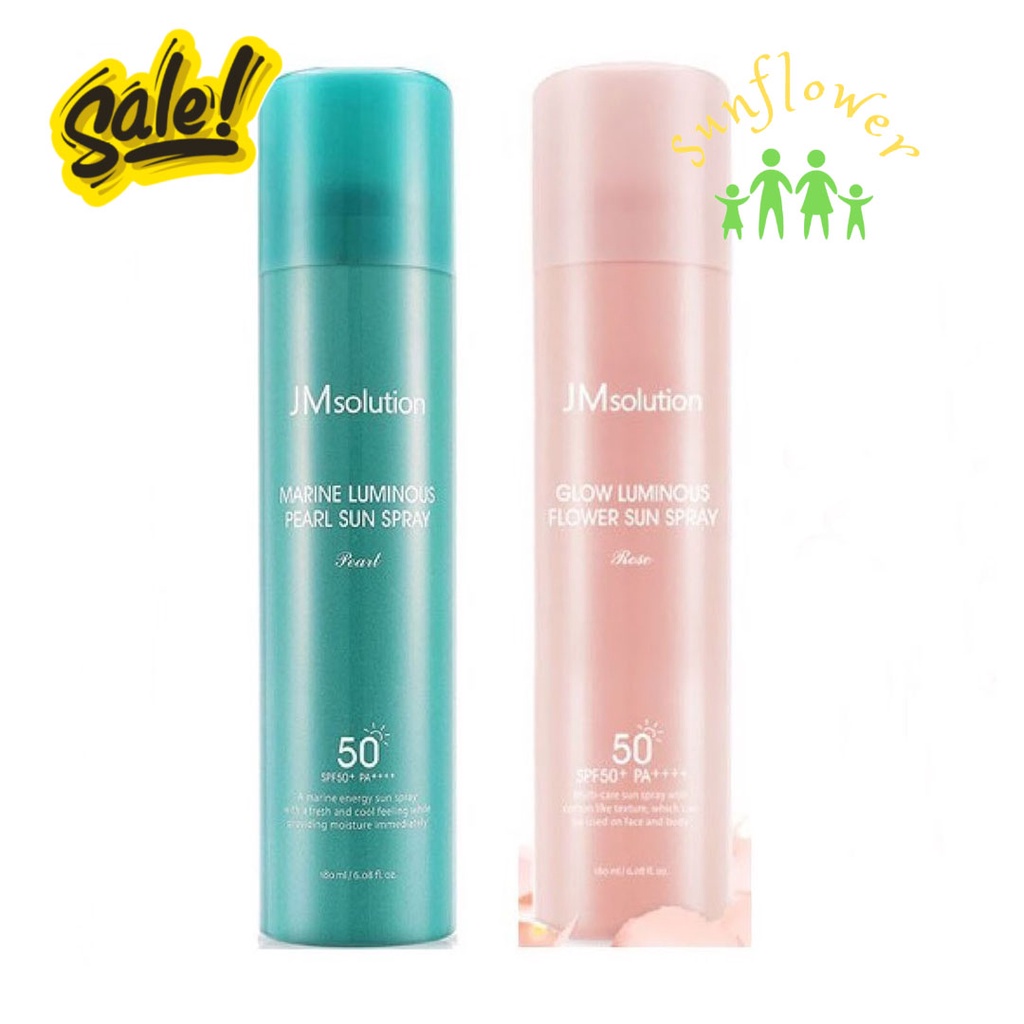 Xịt Chống Nắng Jm Solution Marune Luminious Sun Pray SPF50+ loại màu xanh hồng Hàn Quốc