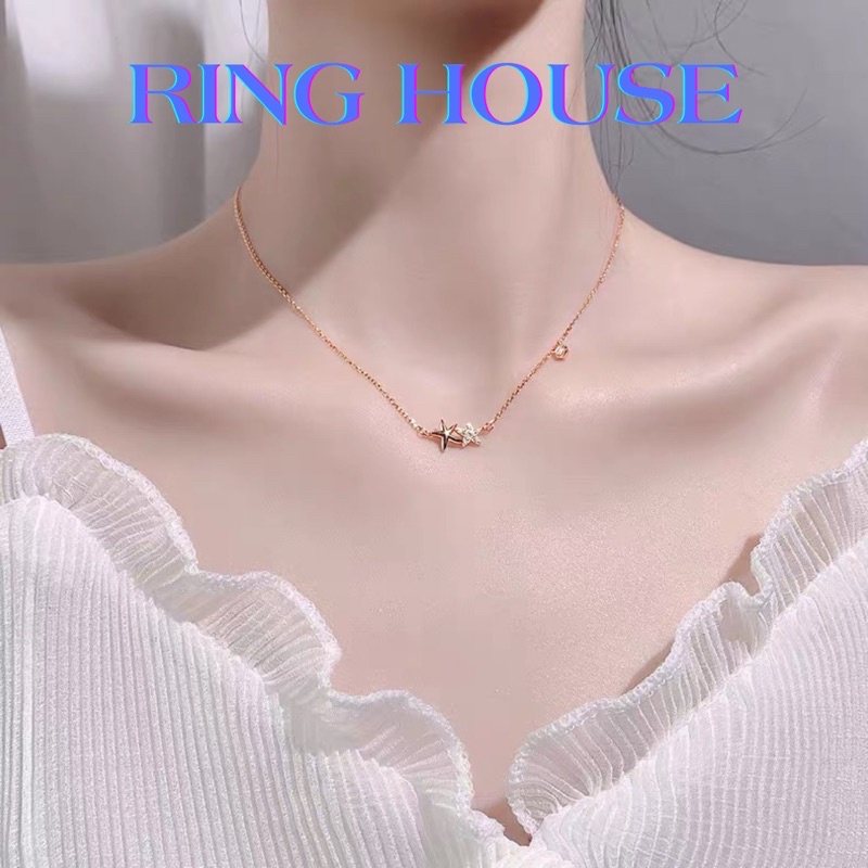 (Bạc 925) Dây Chuyền Vòng Cổ Nữ Bạc 925 Cao Cấp Hàn Quốc Sao Biển Ring House