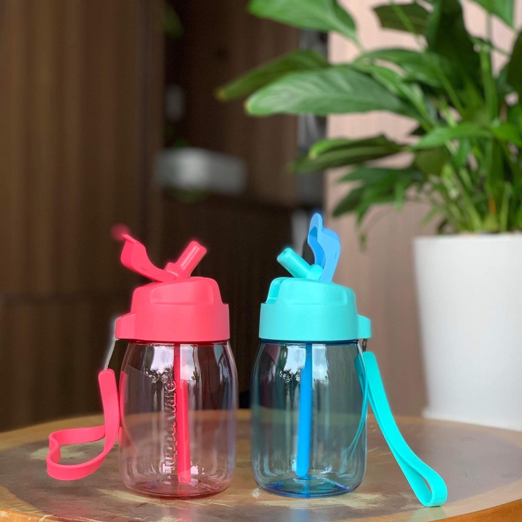 Bình nước cho bé Lohas Mini Lohas with Straw Tupperware 350ml có ống hút chịu nhiệt 110 độ C - Hàng chính hãng