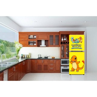 Decal dán tủ lạnh mẫu hoạt hình siêu dễ thương POKEMON (miếng dán tủ lạnh chống thấm nước) - MẪU PIKACHU