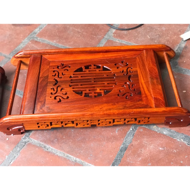 Khay trà gỗ Hương kiểu cuốn thư