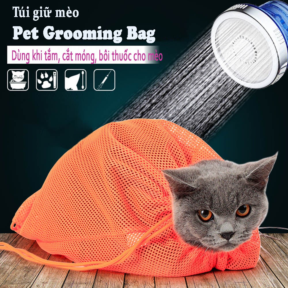Túi lưới giữ mèo Pet Grooming Bag dùng khi tắm, cắt móng, bôi thuốc cho mèo - CutPets Phụ kiện thú cưng Pet shop Hà Nội