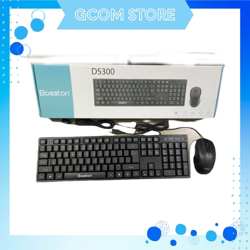 Bộ bàn phím chuột có dây, bộ phím chuột văn phòng giá rẻ Boston GCOM