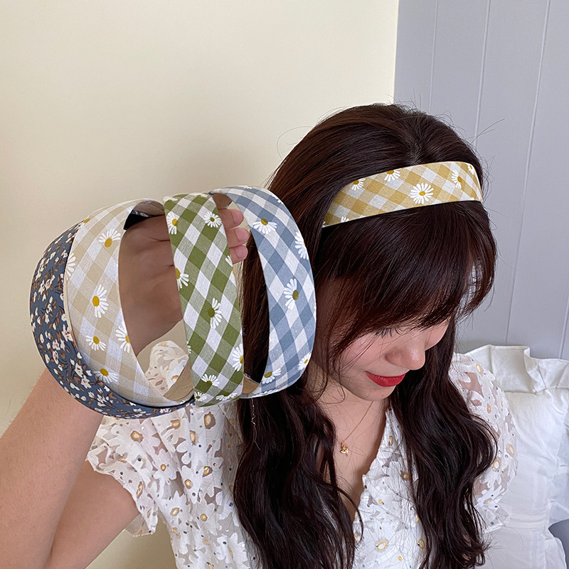 Băng Đô Vải Họa Tiết Hoa Cúc Xinh Xắn Cho Nữ