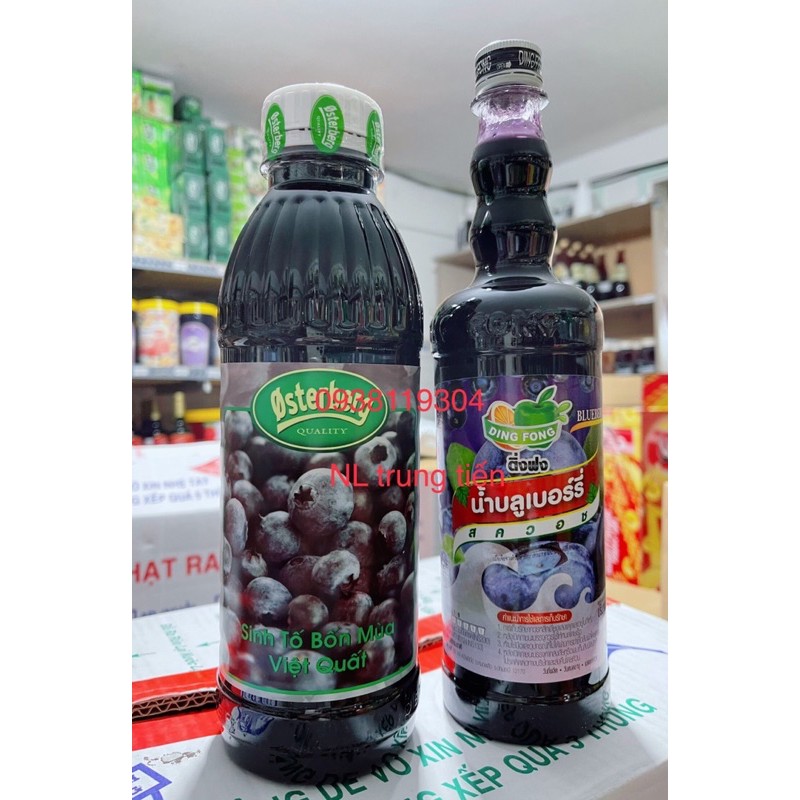 Mứt Sinh Tố  Đào Dâu Vải Việt Quất Táo ổi chanh dây kiwi Osterberg 1 Lít - DỦ VỊ —-