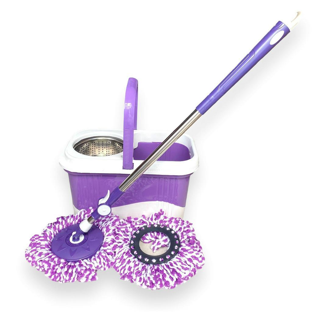 Bộ cây lau nhà coco 07 kèm 2 bông lau + thùng đựng nước thông minh xoay 360 tự vắt