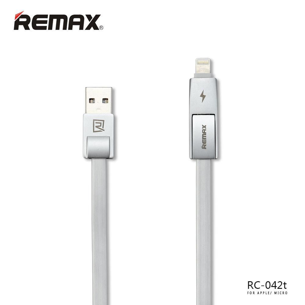 Cáp Sạc Remax RC-042t (Lighting + Micro) Khả Năng Sạc Nhanh Đèn Báo Khi Sạc Đầy