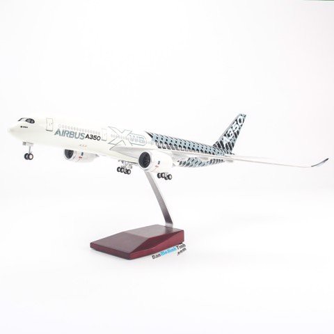 Mô hình máy bay Original Striped Airbus A350 47cm lắp ráp có đèn Everfly