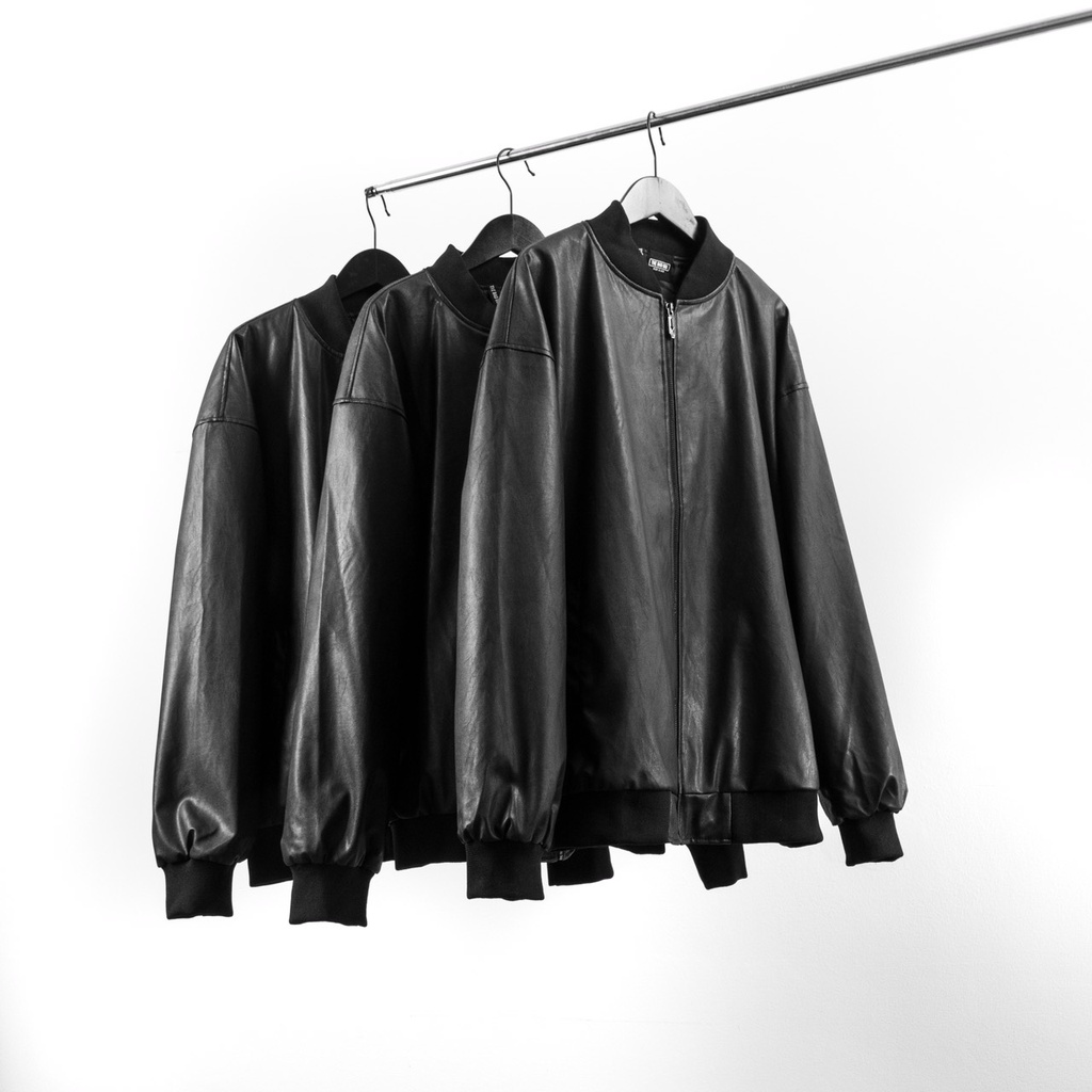 Áo khoác varsity Leather MSW town, áo khoác da chất PU cao cấp nam nữ dày dặn unisex