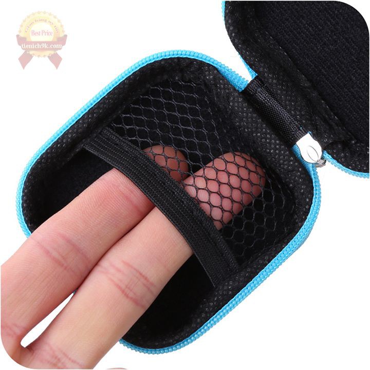 Hộp đựng tai nghe tròn để dây cáp sạc trơn đa năng 8x8cm