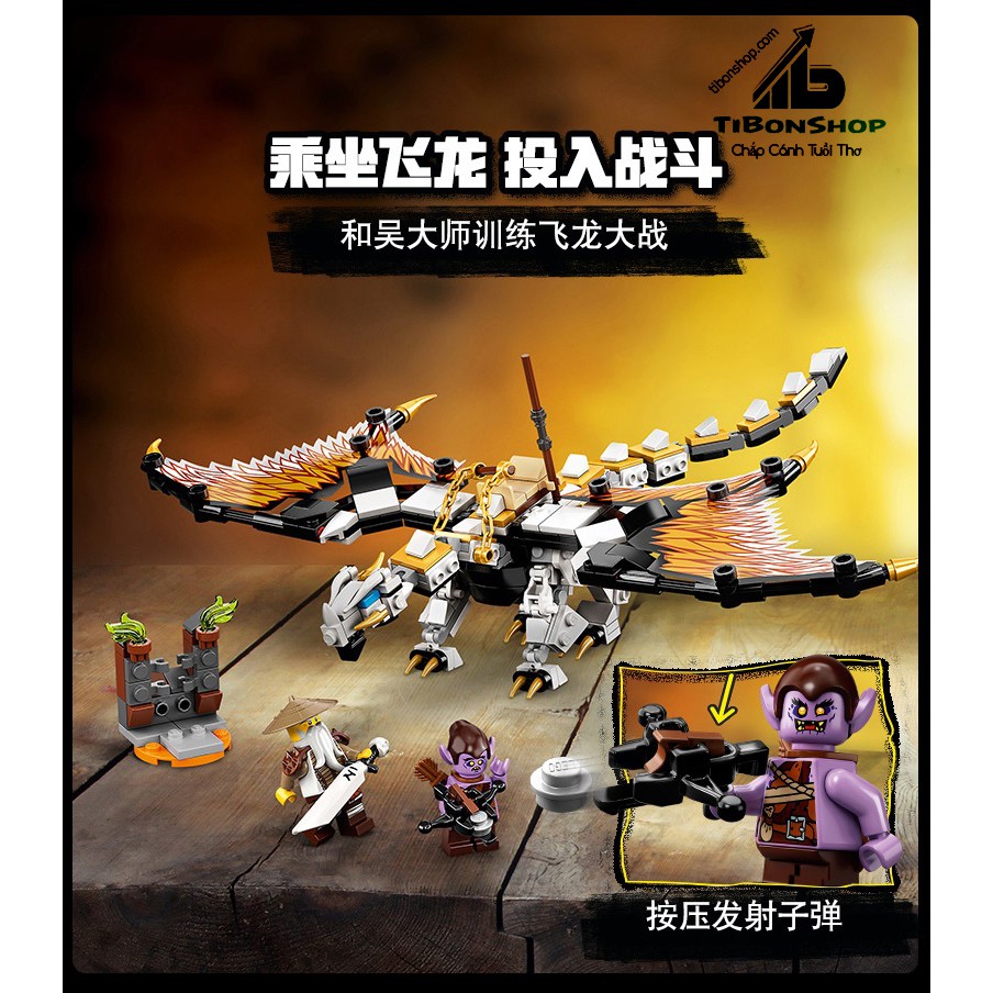 MG208 Lắp ghép Ninjago Rồng chiến đấu của sư phụ Wu - Đồ chơi Xếp hình Mô hình Ninja Wu's Battle Dragon
