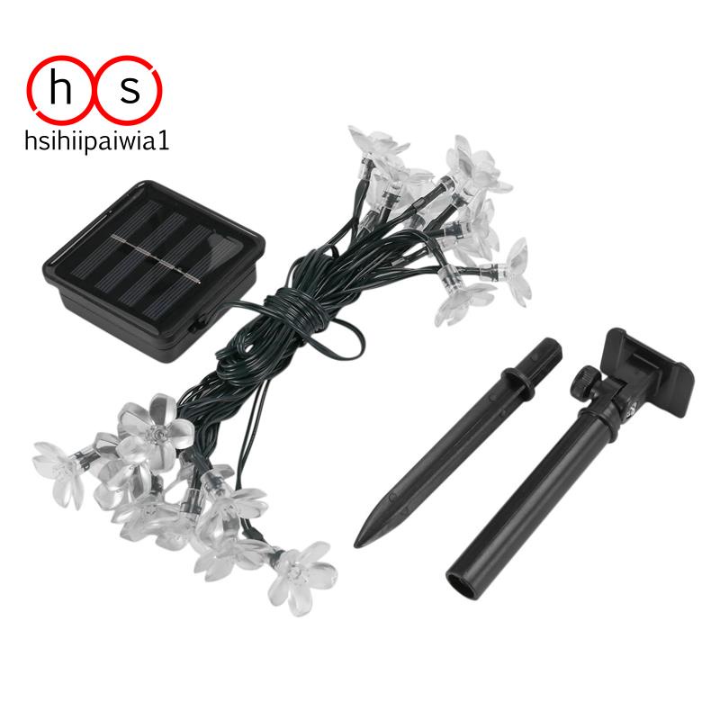 Dây Đèn LED Năng Lượng Mặt Trời Mặt Dây Hình Hoa Anh Đào Cho Sân Vườn
