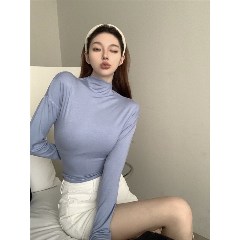 Áo Len Tay Dài Cổ Lọ Thời Trang Phong Cách Hàn Quốc Cho Nữ