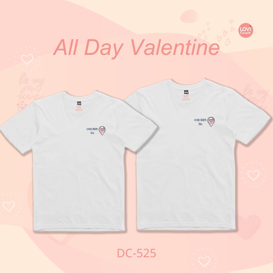[Dòng Cao Cấp] Áo Thun Cặp Trắng Checking Love DC525