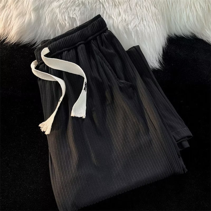 Quần Dài Dáng Suông Rộng Màu Trơn Thời Trang Mùa Hè 2022 Cho Nam Giới Có Size Lớn