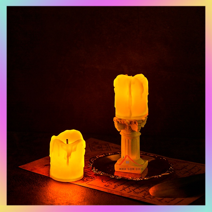 Đèn ngủ mini hình cây nến ⚡FREE SHIP⚡ nhỏ xinh, độc đáo phong cách châu Âu cổ điển dùng trang trí phòng ngủ