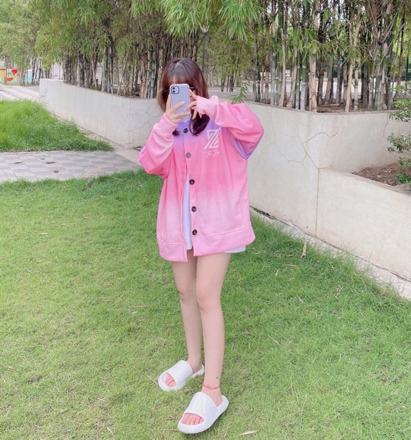 Áo Cardigan Nút Nỉ Bông Loang TheZed Ảnh/Clip Thật