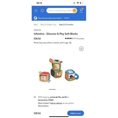 Set 4 khối đồ chơi vải khám phá phát triển các kỹ năng cho bé Infantino - Discover and Play Soft Blocks