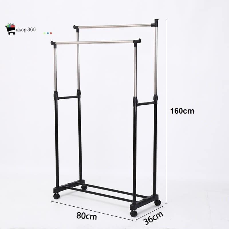 DÀN PHƠI QUẦN ÁO INOX 2 TẦNG [Freeship Đà Nẵng]