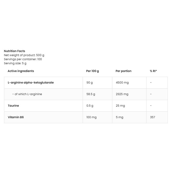 Tăng sức mạnh Ostrovit A-AKG L-ARGININE 500g