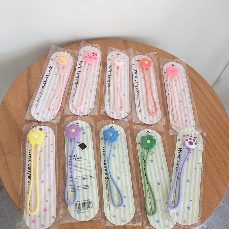 Dây Đeo Điện Thoại Bằng Silicon Họa Tiết Hoạt Hình Dễ Thương Phong Cách Hàn Quốc