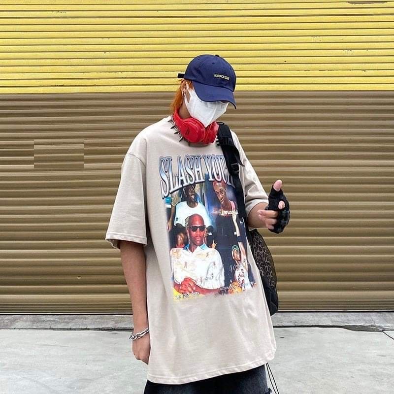 Áo Phông Slash PEONYB Unisex [FREESHIP]  Thun dáng ngắn tay lỡ form rộng in hình bóng rổ vintage cá tính Ulzzang