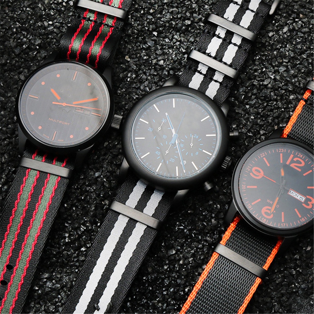 Dây Đeo Đồng Hồ Thể Thao Bằng Vải Bố Nilon 20mm 22mm Không Thấm Nước Cho Nam