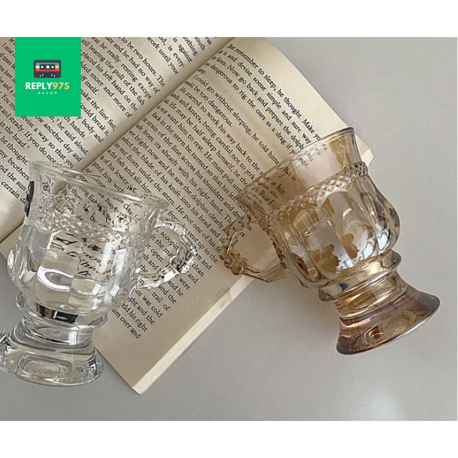 Ly thủy tinh Vintage Amber🍒Decor Vintage- Amber Glasses
