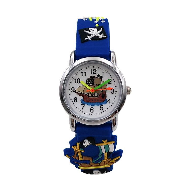 Đồng hồ thời trang trẻ em bé trai hình máy bay / banh / tàu cướp biển / xe cứu hỏa PKHRTE017