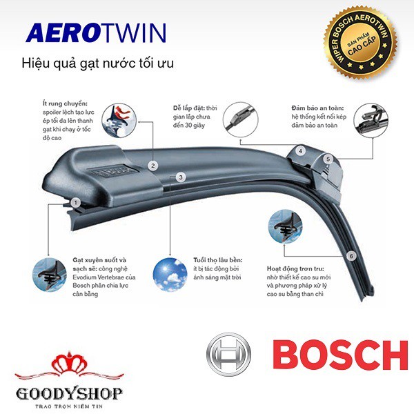 Gạt mưa cho xe ô tô Bosch AeroTwin 22 inch –550mm