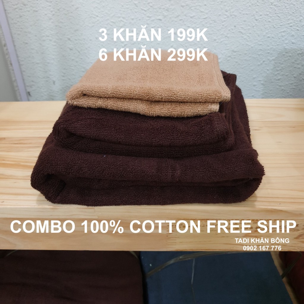 COMBO 6 khăn xuất Nhật dư 100% cotton 2 mặt 2 gội 2 tắm