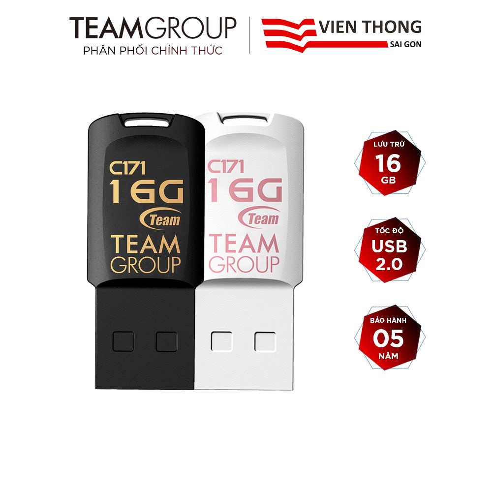 USB 2.0 Team Group C171 16GB chống nước Taiwan - Hãng phân phối chính thức