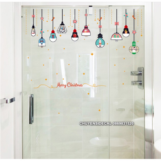 Decal trang trí tường - Bóng Đèn Dây nhỏ ngũ sắc