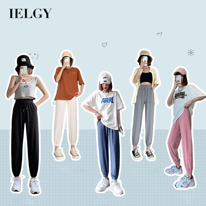 Quần thể thao IELGY dáng rộng lụa lạnh chống muỗi thời trang cho nữ