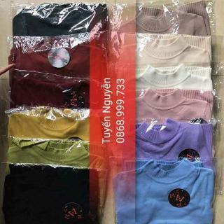 Áo len thân ngắn cổ 3p và cổ lọ