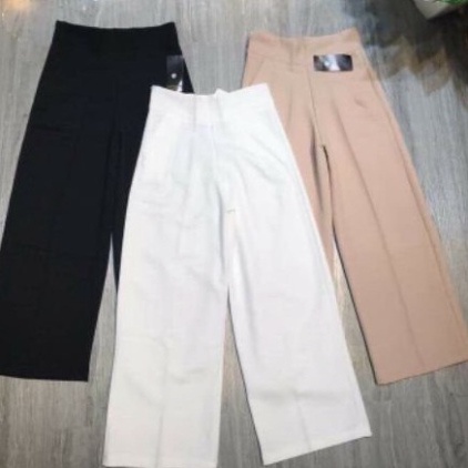 Quần suông ống rộng, ống suông culottes khóa ken bụng,tôn dáng, mầu trắng, đen, be nội y xanh chất đẹp