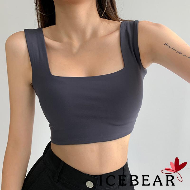 Áo Hai Dây Cổ Vuông Màu Trơn Thời Trang Quyến Rũ Cho Nữ