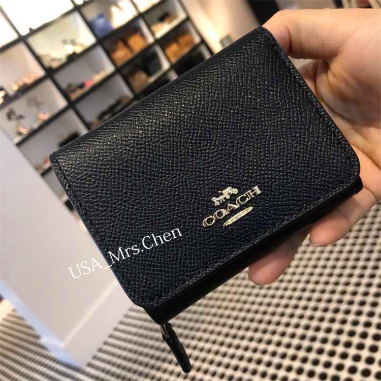 Ví Tiền Kẹp Ngắn Coach, Chính Hãng Có Giấy Mua Hàng F37968 Ví Ngắn Gấp Ba Ví Da Thật Ví Nữ