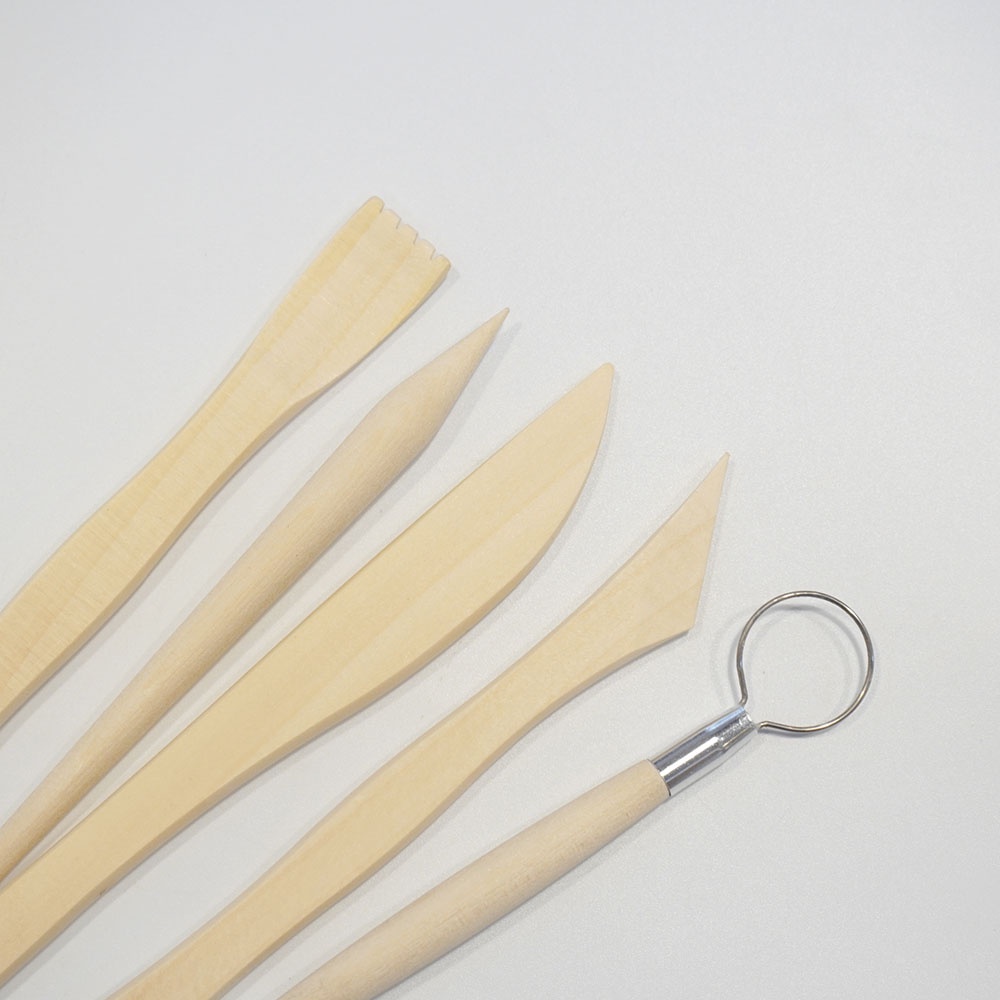 Dụng cụ tạo hình đất sét bằng gỗ 5 món