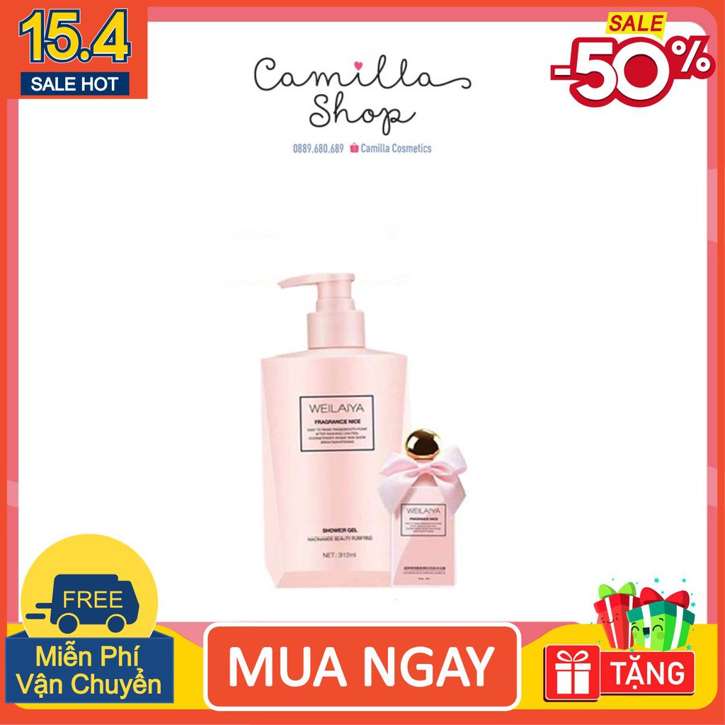 Sữa tắm trắng da weilaiya cánh hoa hồng Damask | BigBuy360 - bigbuy360.vn