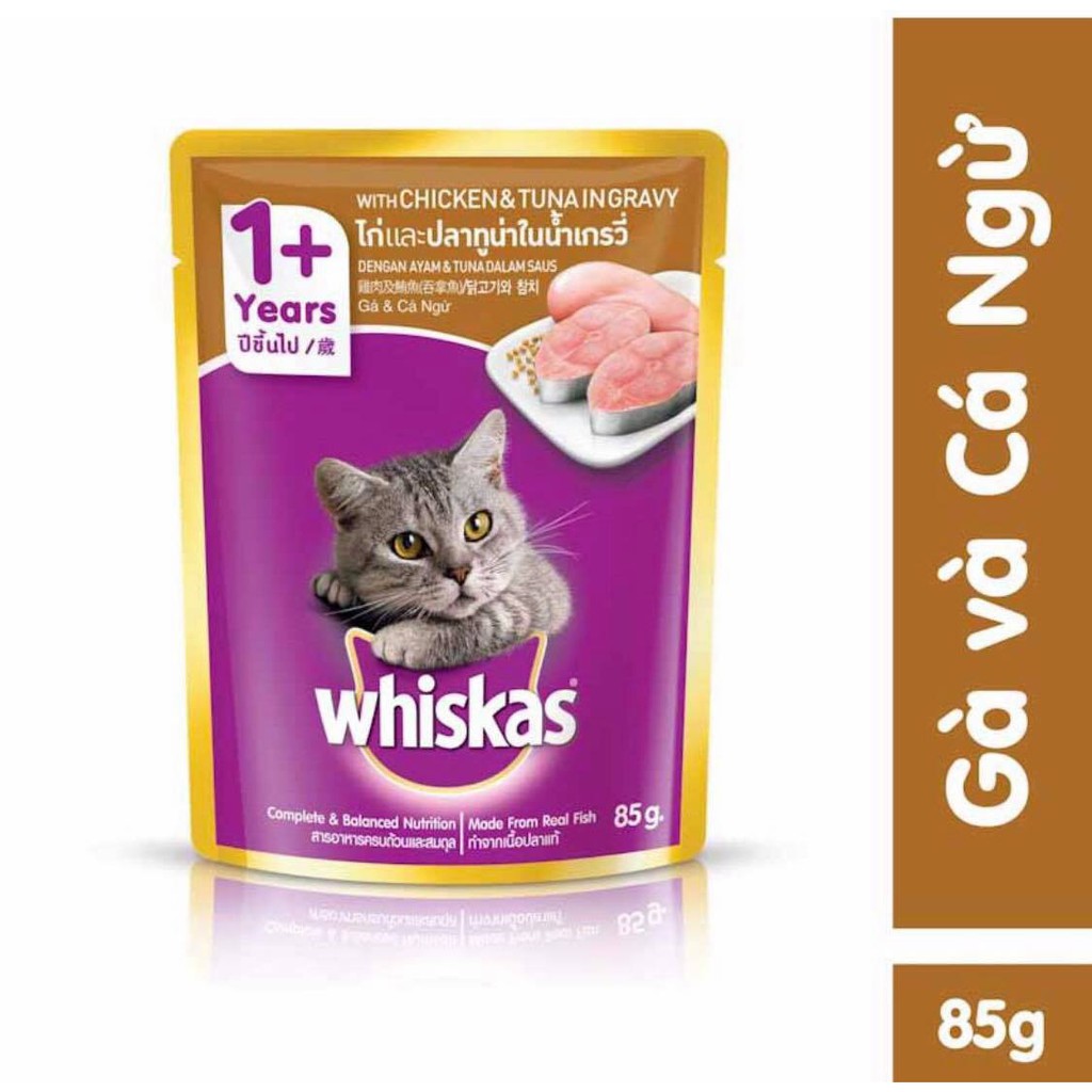 Thức ăn cho mèo Pate Whiskas gói 85g - Thức ăn cho mèo giá sỉ