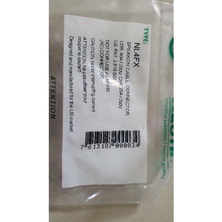 Jack cắm loa  - Speakon Cable Connector NL4FX ( Chính Hãng Neutrik )