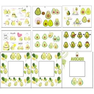 sticker quả bơ avocado cắt rời size to SCI10 có bao giấy cute dễ thương bullet journal