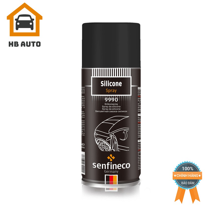 Bình Xịt Silicone Senfineco 9990 – 450ML Silicone Spray Làm Kín Joan Cao Su Cửa, Đèn, vv ... không chứa dầu.