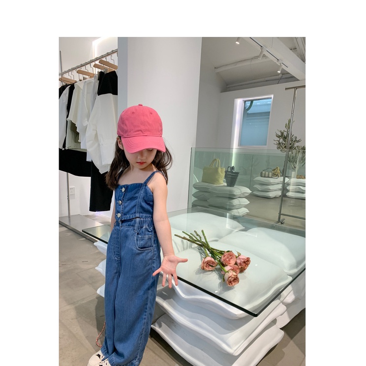 Set Áo Croptop + Quần Jeans Ống Rộng Phong Cách Hàn Quốc Cho Bé Gái