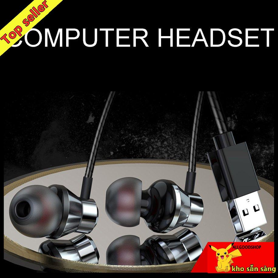 ✨[Goodshop] USB Earphones With Microphone Noise Cancelling For Laptop PC Audio Controls